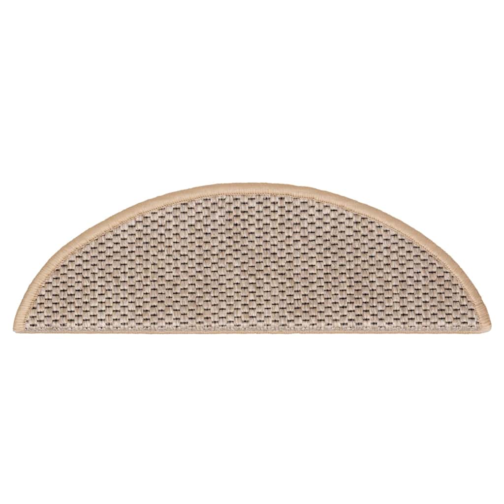 Stair Mats Self-adhesive Sisal-Look 15pcs 56x17x3cm Light Beige