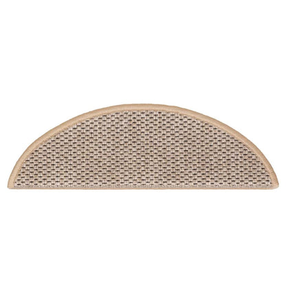 Stair Mats Self-adhesive Sisal-Look 15pcs 56x17x3cm Light Beige