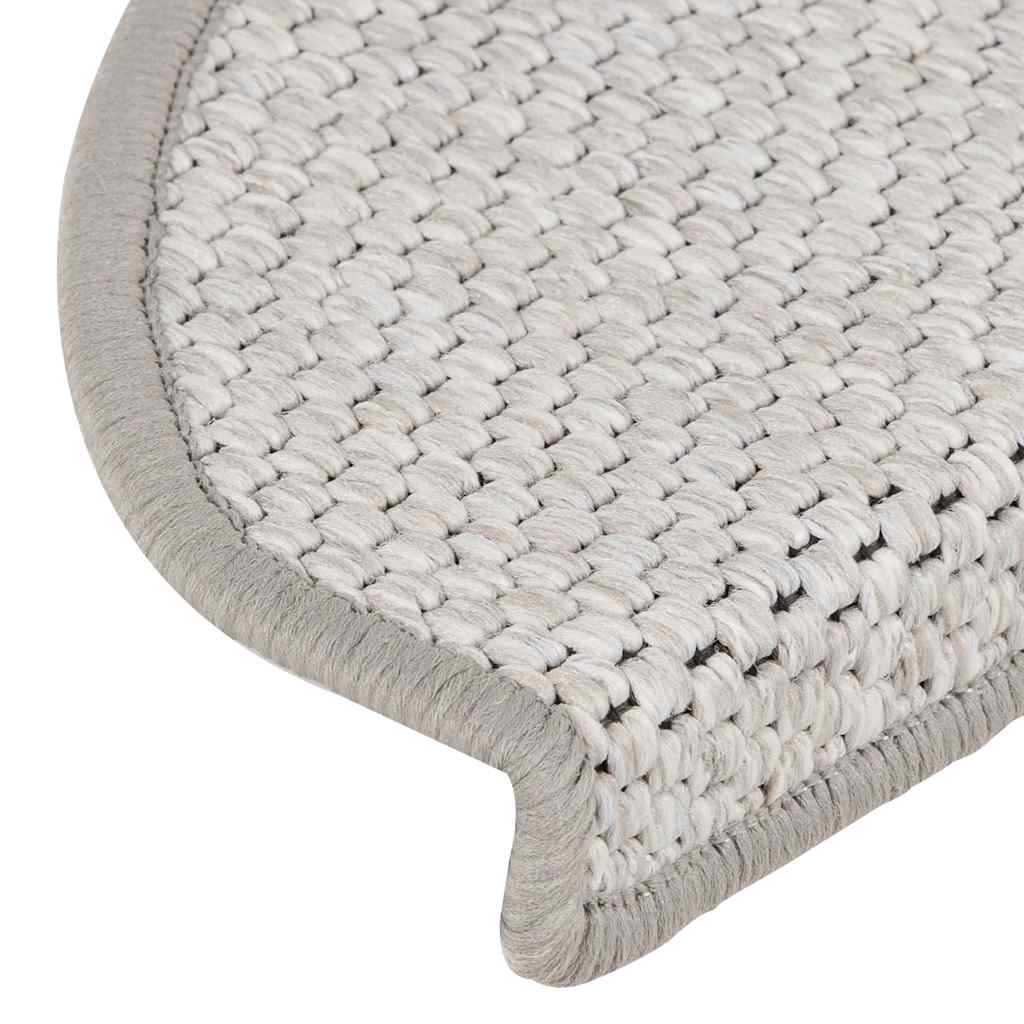 Stair Mats Self-adhesive Sisal-Look 15 pcs 65x21x4 cm Platina