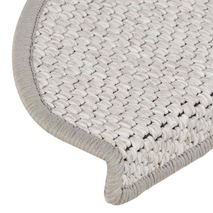 Stair Mats Self-adhesive Sisal-Look 15 pcs 65x21x4 cm Platina
