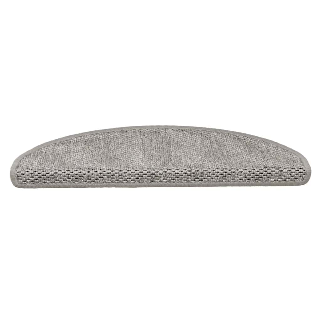 Stair Mats Self-adhesive Sisal-Look 15 pcs 65x21x4 cm Silver