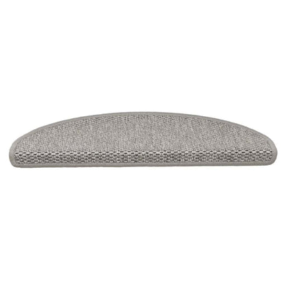 Stair Mats Self-adhesive Sisal-Look 15 pcs 65x21x4 cm Silver