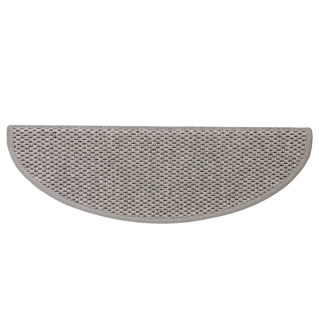 Stair Mats Self-adhesive Sisal-Look 15 pcs 65x21x4 cm Silver