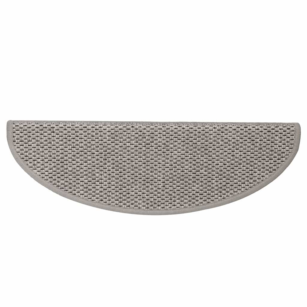 Stair Mats Self-adhesive Sisal-Look 15 pcs 65x21x4 cm Silver