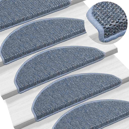 Stair Mats Self-adhesive Sisal-Look 15 pcs 65x21x4 cm Blue