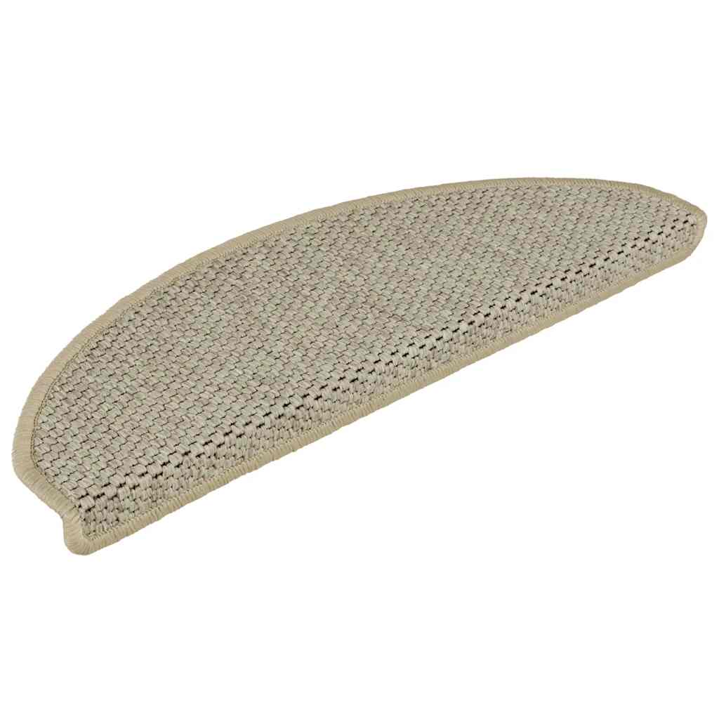 Stair Mats Self-adhesive Sisal-Look 15 pcs 65x21x4 cm Light Green