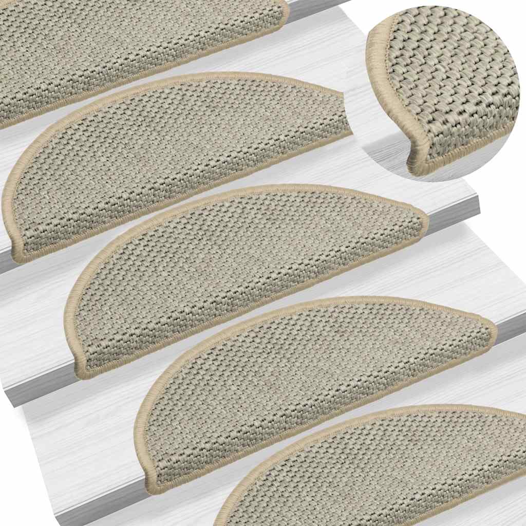 Stair Mats Self-adhesive Sisal-Look 15 pcs 65x21x4 cm Light Green