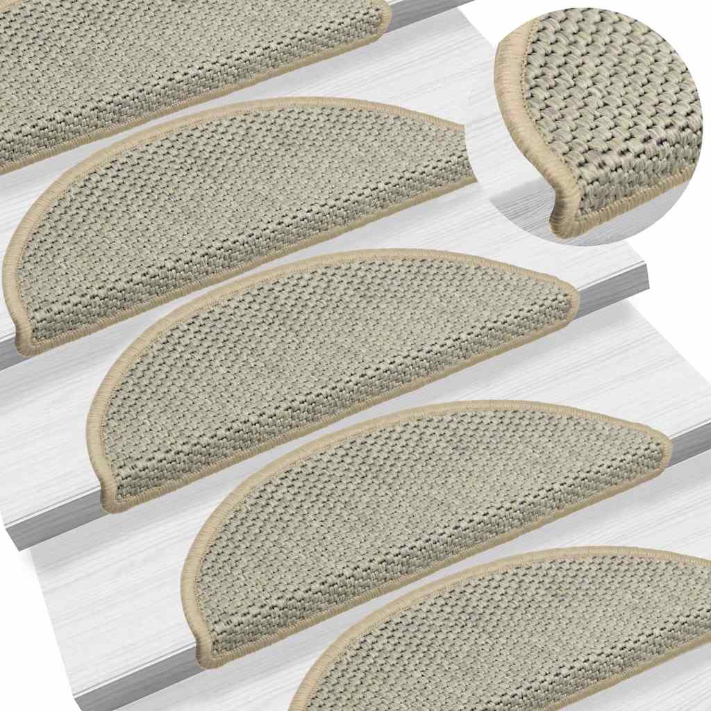 Stair Mats Self-adhesive Sisal-Look 15pcs 65x21x4cm Light Green