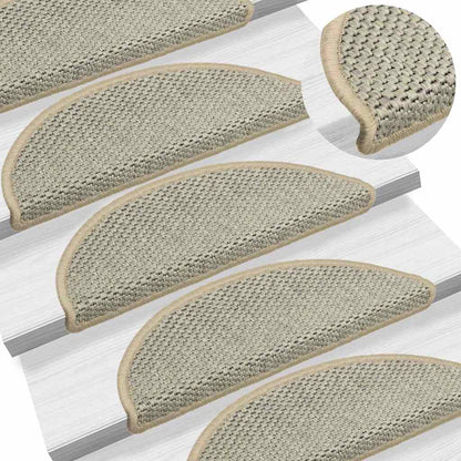 Stair Mats Self-adhesive Sisal-Look 15pcs 65x21x4cm Light Green