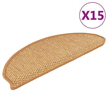 Stair Mats Self-adhesive Sisal-Look 15 pcs 65x21x4 cm Sisal
