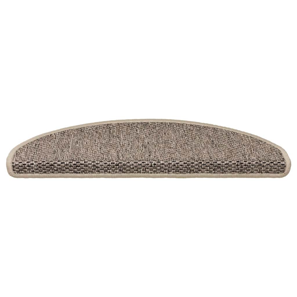 Stair Mats Self-adhesive Sisal-Look 15 pcs 65x21x4cm Dark Beige