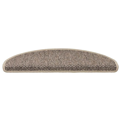 Stair Mats Self-adhesive Sisal-Look 15 pcs 65x21x4cm Dark Beige