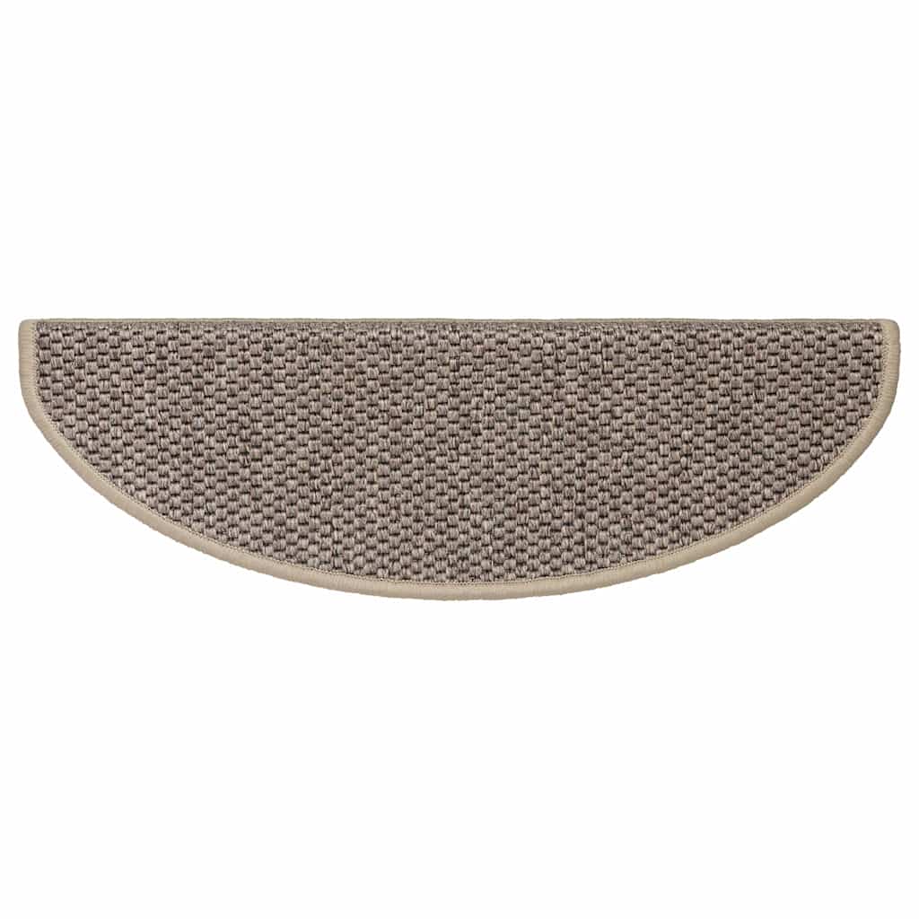 Stair Mats Self-adhesive Sisal-Look 15 pcs 65x21x4cm Dark Beige