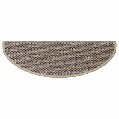 Stair Mats Self-adhesive Sisal-Look 15 pcs 65x21x4cm Dark Beige