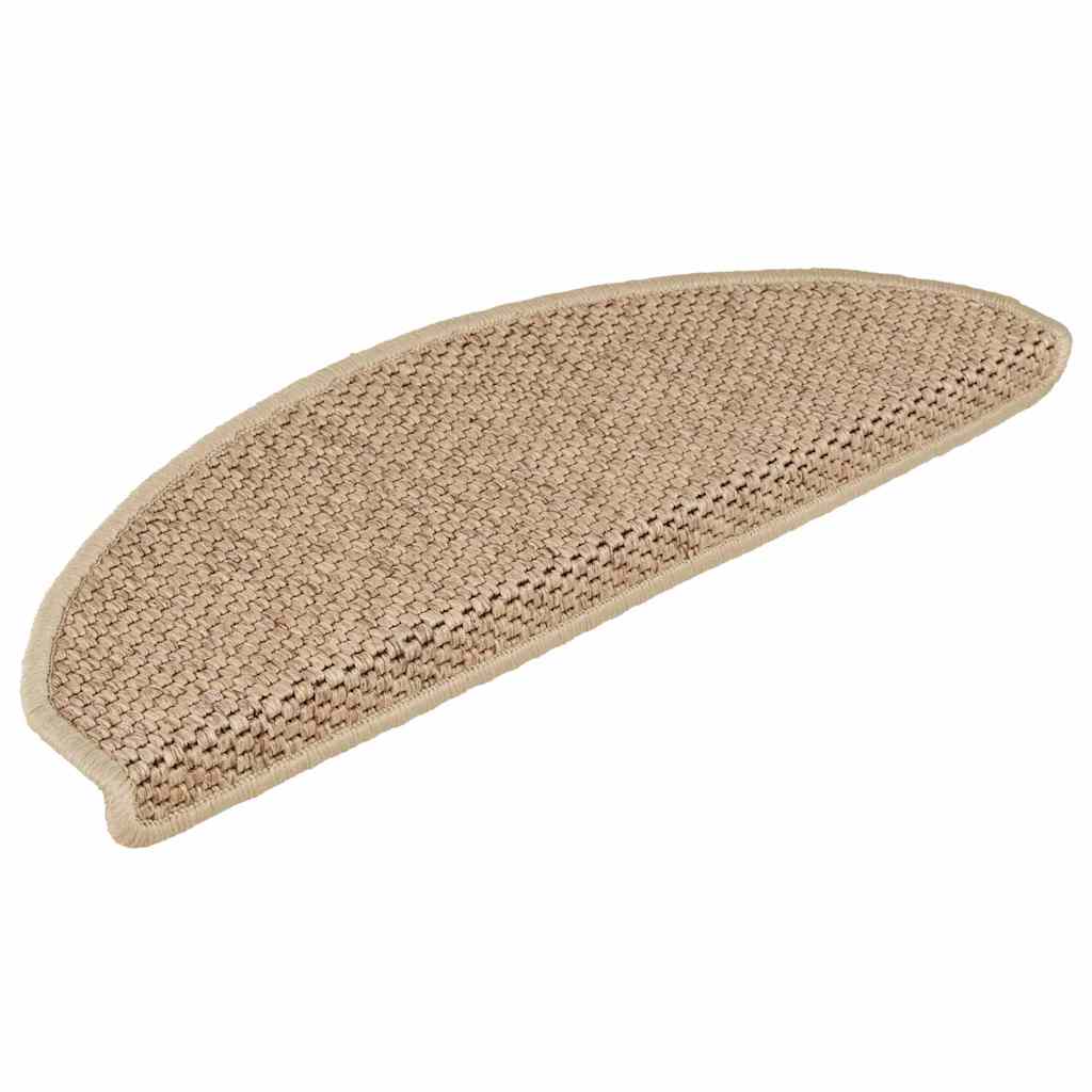 Stair Mats Self-adhesive Sisal-Look 15 pcs 65x21x4 cm Sand