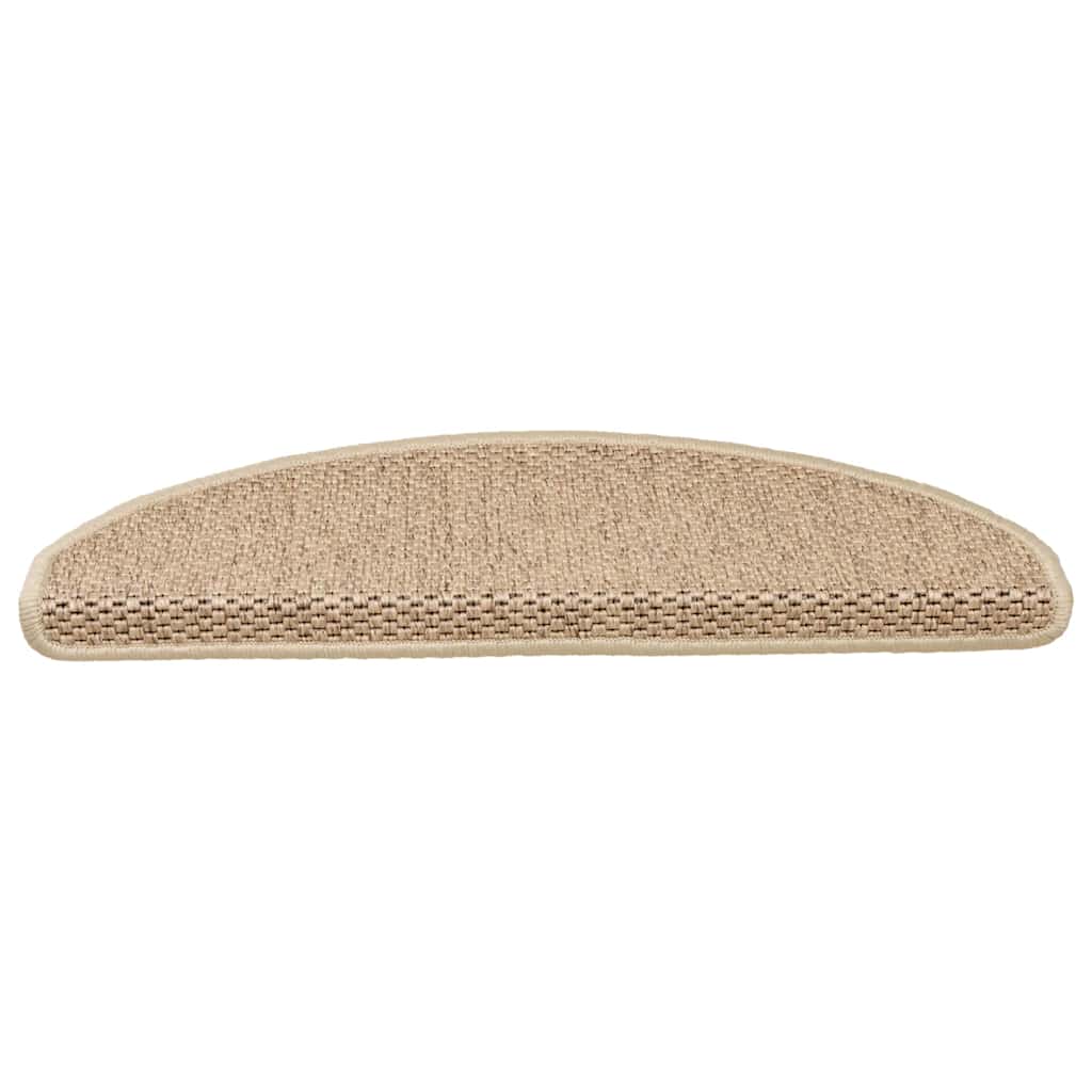 Stair Mats Self-adhesive Sisal-Look 15 pcs 65x21x4 cm Sand