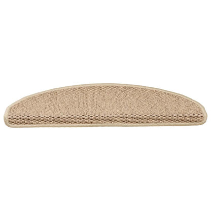 Stair Mats Self-adhesive Sisal-Look 15 pcs 65x21x4 cm Sand