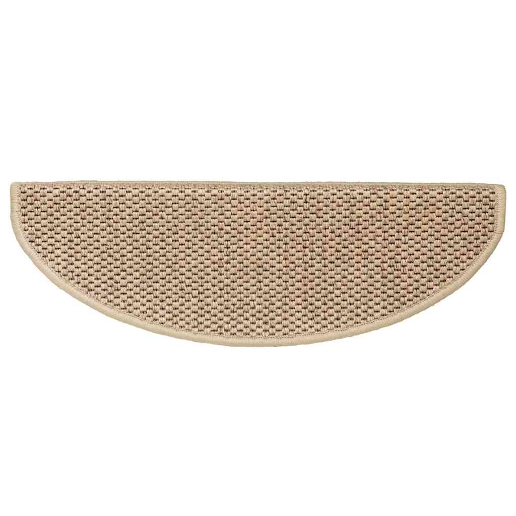 Stair Mats Self-adhesive Sisal-Look 15 pcs 65x21x4 cm Sand