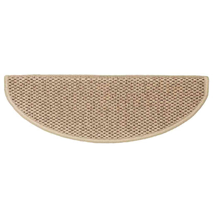 Stair Mats Self-adhesive Sisal-Look 15 pcs 65x21x4 cm Sand