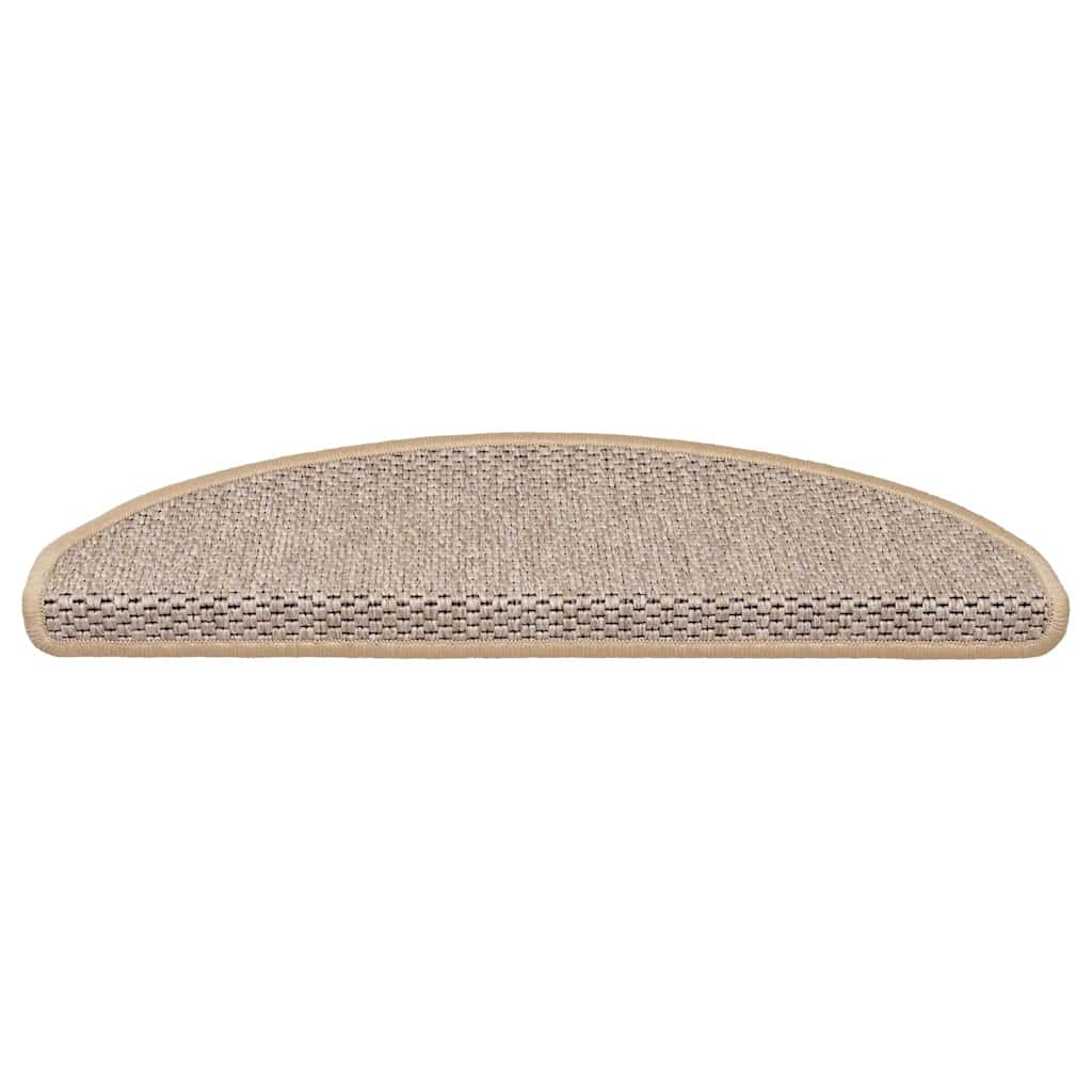 Stair Mats Self-adhesive Sisal-Look 15pcs 65x21x4cm Light Beige