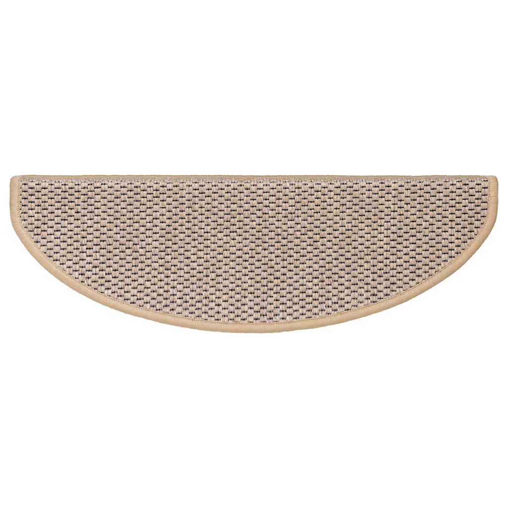 Stair Mats Self-adhesive Sisal-Look 15 pcs 65x21x4 cm Light Beige