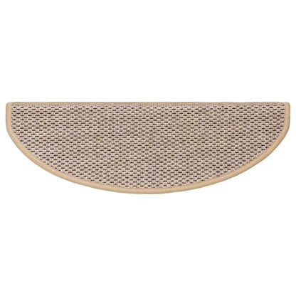 Stair Mats Self-adhesive Sisal-Look 15pcs 65x21x4cm Light Beige
