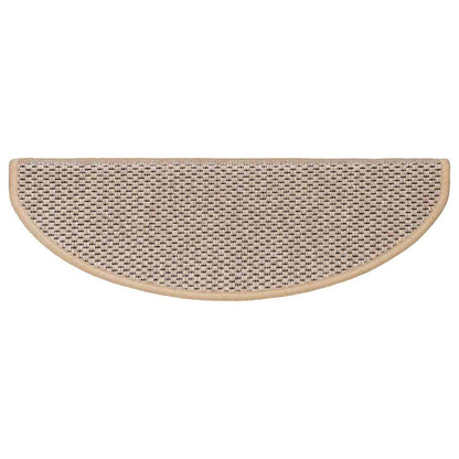 Stair Mats Self-adhesive Sisal-Look 15 pcs 65x21x4 cm Light Beige