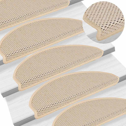 Stair Mats Self-adhesive Sisal-Look 15 pcs 65x21x4 cm Berber