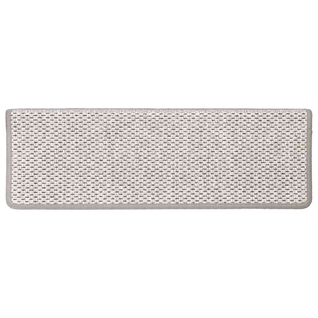 Stair Mats Self-adhesive Sisal-Look 15 pcs 65x21x4 cm Platina