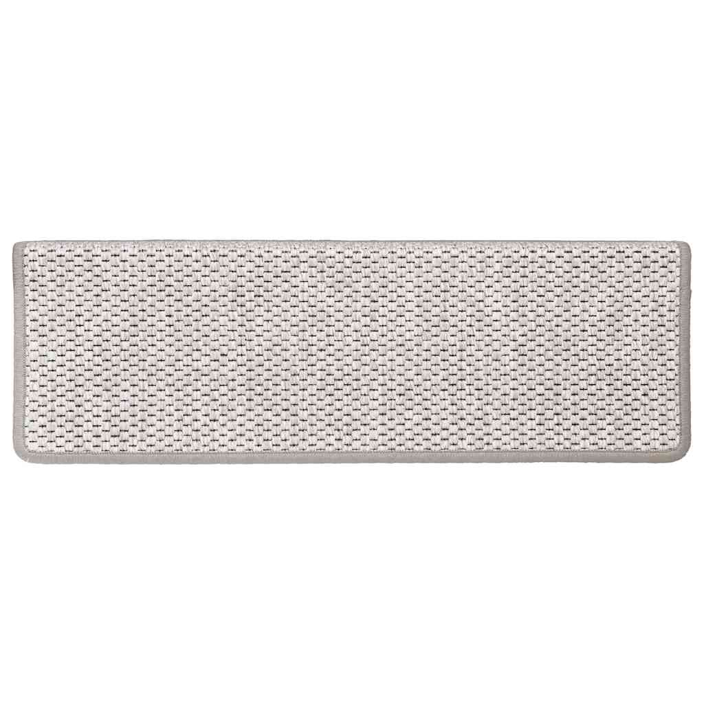 Stair Mats Self-adhesive Sisal-Look 15 pcs 65x21x4 cm Platina
