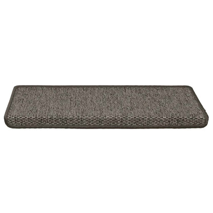 Stair Mats Self-adhesive Sisal-Look 15 pcs 65x21x4 cm Grey and Beige