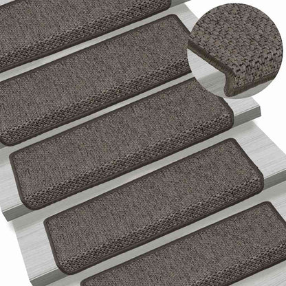 Stair Mats Self-adhesive Sisal-Look 15 pcs 65x21x4cm Grey&Beige