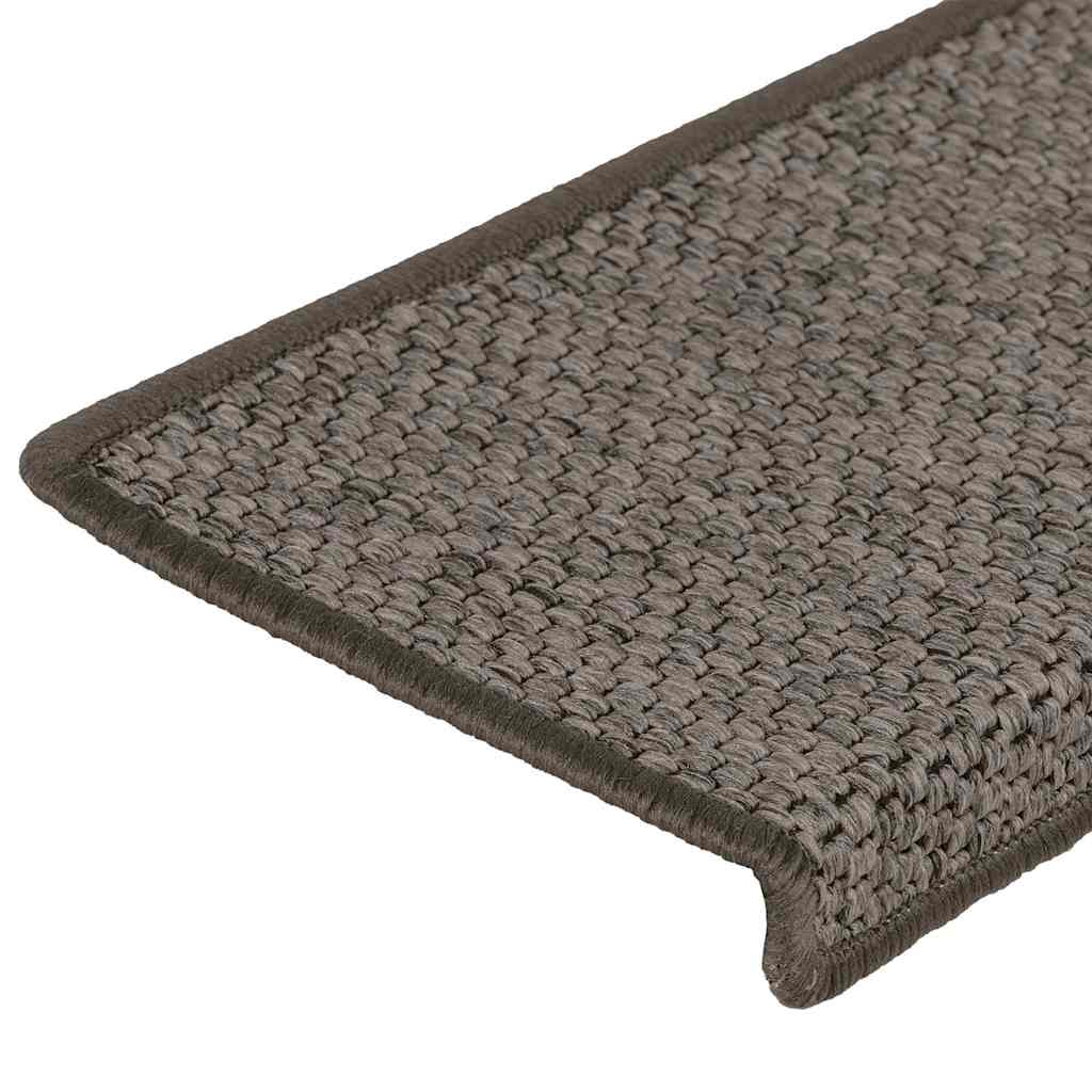 Stair Mats Self-adhesive Sisal-Look 15 pcs 65x21x4cm Grey&Beige