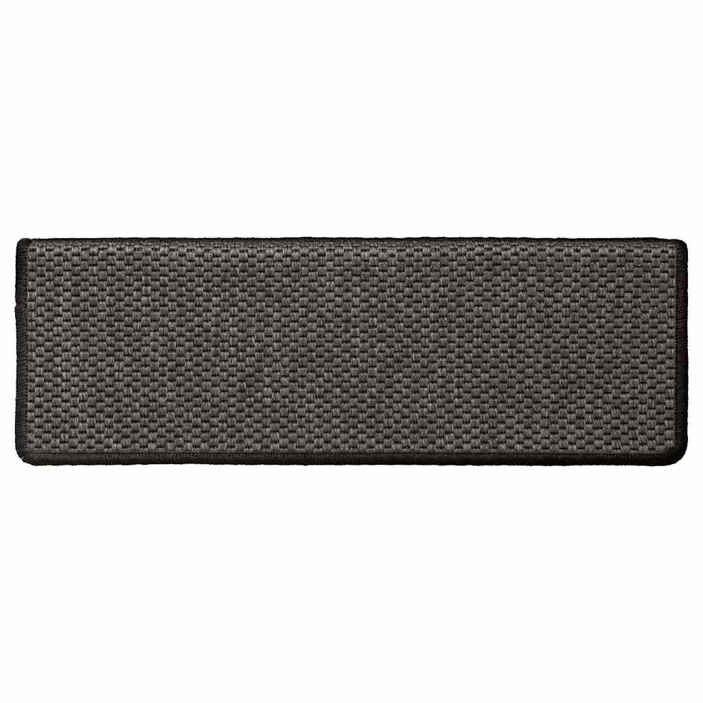 Stair Mats Self-adhesive Sisal-Look 15 pcs 65x21x4cm Anthracite