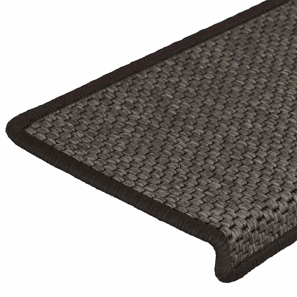 Stair Mats Self-adhesive Sisal-Look 15 pcs 65x21x4cm Anthracite