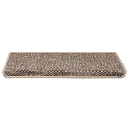 Stair Mats Self-adhesive Sisal-Look 15 pcs 65x21x4cm Dark Beige