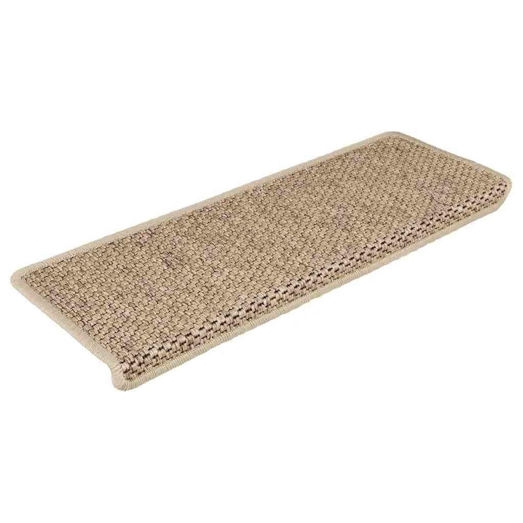 Stair Mats Self-adhesive Sisal-Look 15 pcs 65x21x4 cm Sand