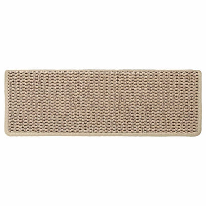 Stair Mats Self-adhesive Sisal-Look 15 pcs 65x21x4 cm Sand
