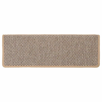 Stair Mats Self-adhesive Sisal-Look 15pcs 65x21x4cm Light Beige