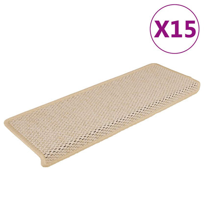 Stair Mats Self-adhesive Sisal-Look 15 pcs 65x21x4 cm Berber