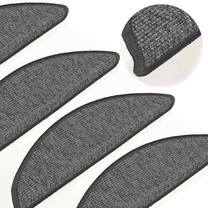 Stair Mats 15 pcs 56x17x3 cm Beige and Grey Half Round