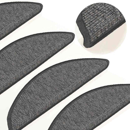 Stair Mats 15 pcs 56x17x3 cm Beige and Grey Half Round