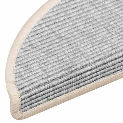 Stair Mats 15 pcs 56x17x3 cm Silver Half Round