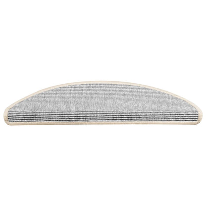 Stair Mats 15 pcs 56x17x3 cm Silver Half Round