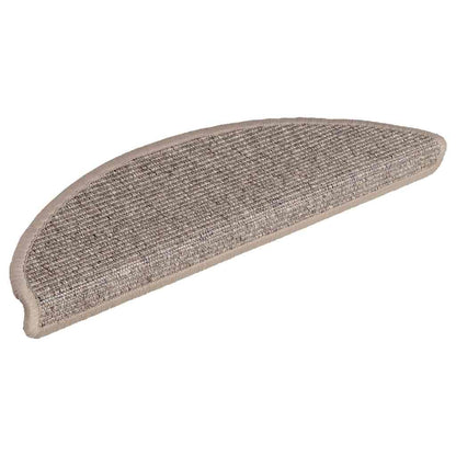 Stair Mats 15 pcs 56x17x3 cm Dark Beige Half Round