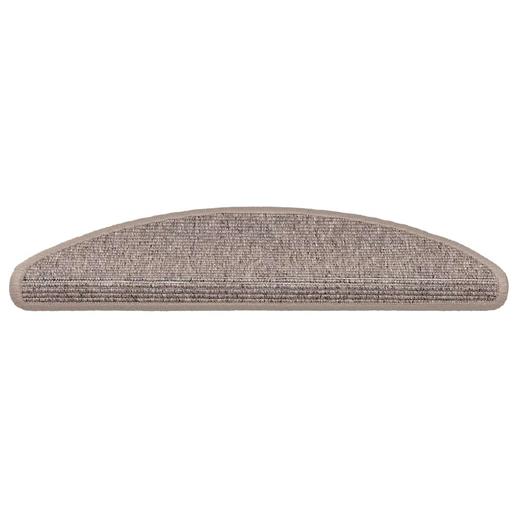 Stair Mats 15 pcs 56x17x3 cm Dark Beige Half Round