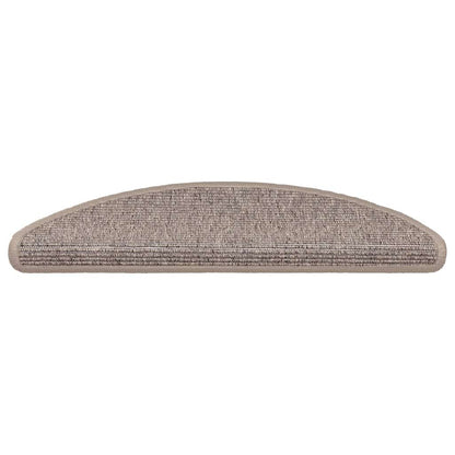 Stair Mats 15 pcs 56x17x3 cm Dark Beige Half Round