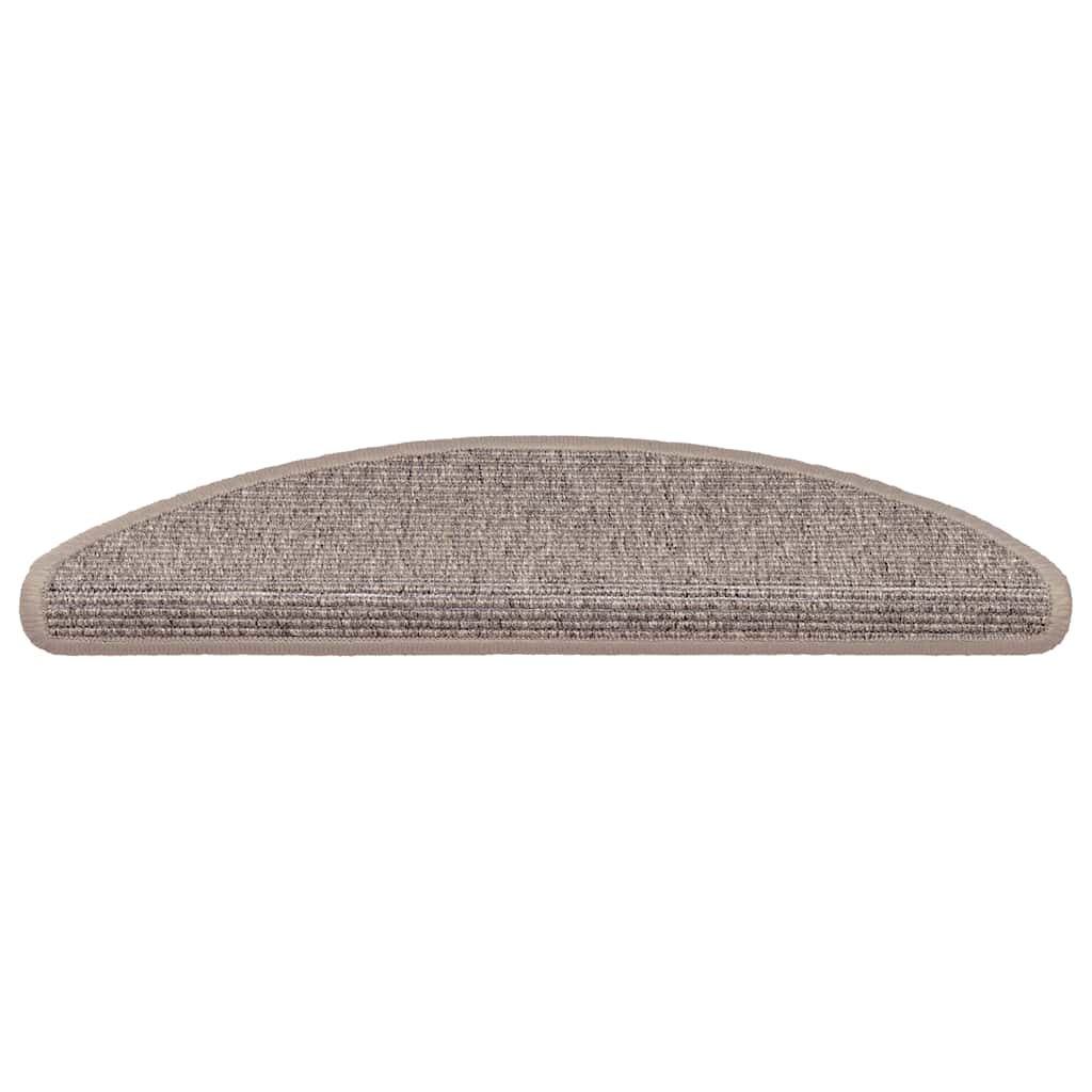Stair Mats 15 pcs 56x17x3 cm Dark Beige Half Round