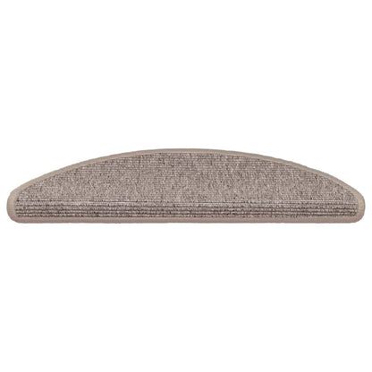 Stair Mats 15 pcs 56x17x3 cm Dark Beige Half Round