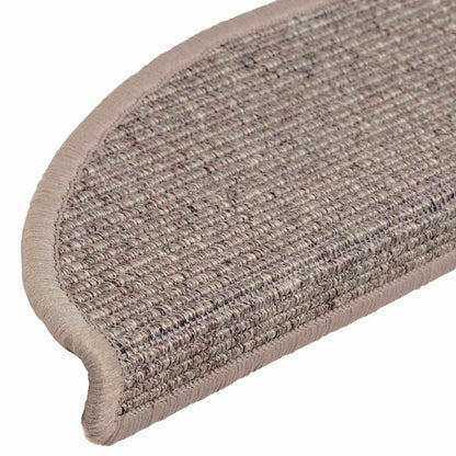 Stair Mats 15 pcs 56x17x3 cm Dark Beige Half Round